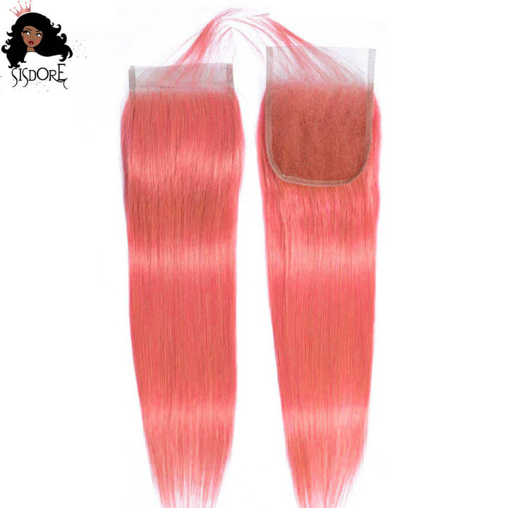 pink lace closure straight