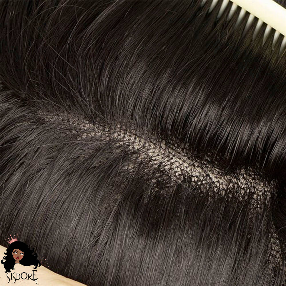 real scalp Men’s toupee with fine mono base and NPU, Best mens toupee, permanent toupee