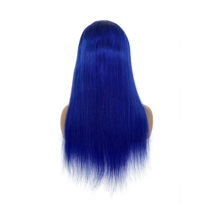 royal blue lace front wig straight human hair
