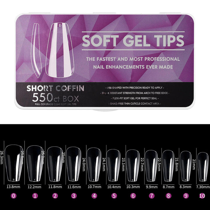 Soft Gel Tip Extension, Full Cover Manicure Acrylic Traceless Nails Tablet