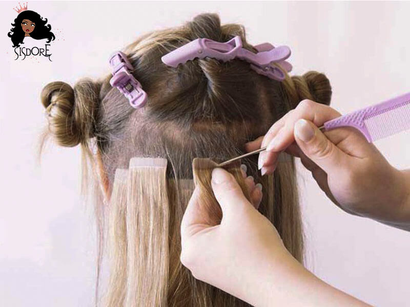 How to apply and remove tape in hair extensions | SISDORE