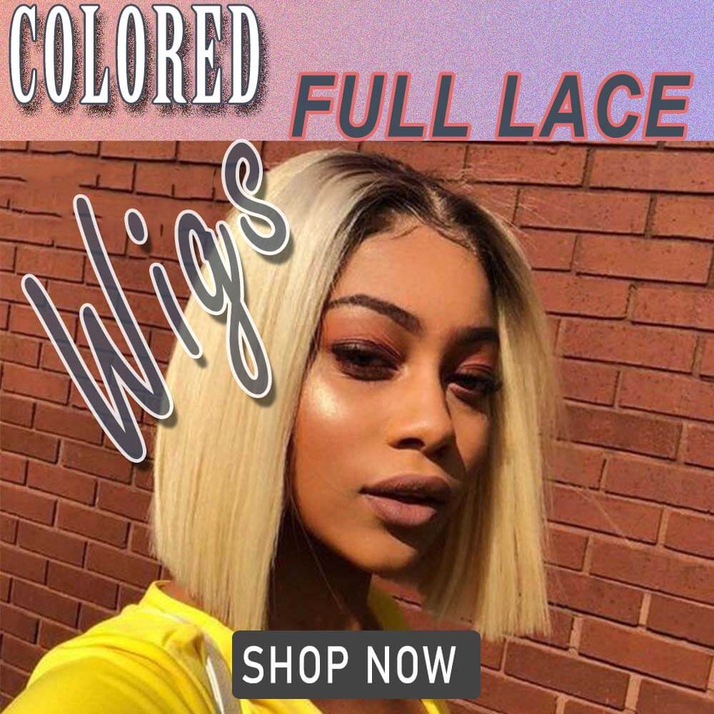 Colored hair full lace wigs