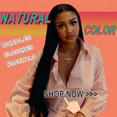 Natural black color human hair bundles with lace closures and frontals