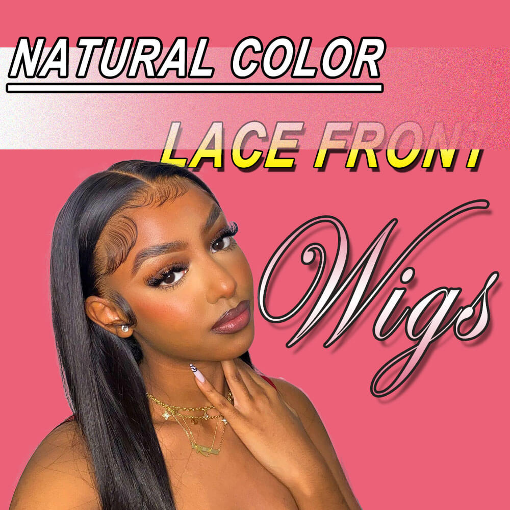 Natural color lace front wigs