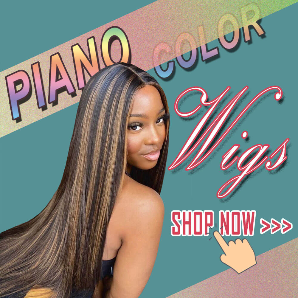 Piano color human hair wigs