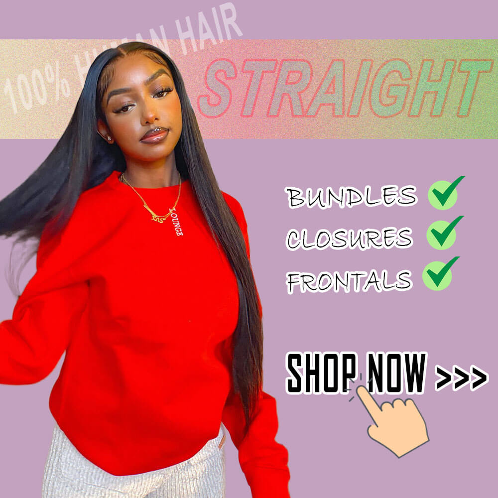 Straight human hair weaves, closures and lace frontals