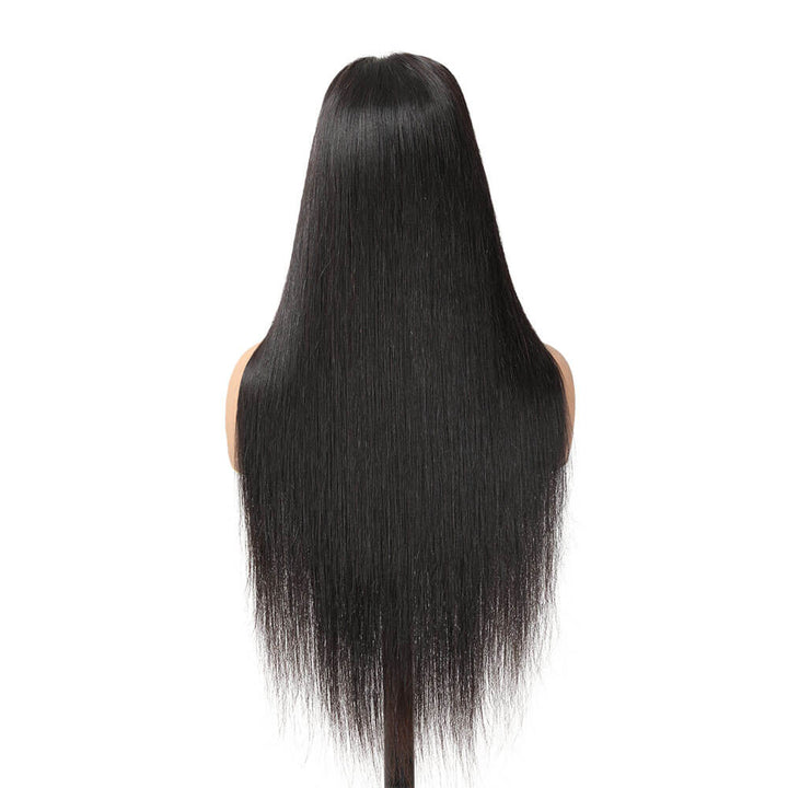 Black Straight Hair Glueless Wig, Wear and Go Wigs Pre Cut HD Lace