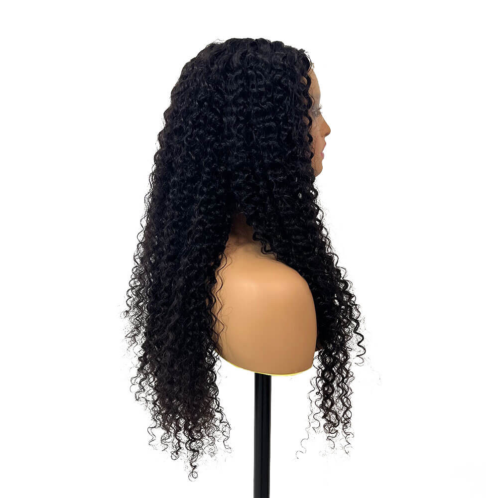 Deep Wave Wear and Go Glueless Wig, Pre Cut Lace Curly Hair Wigs for Beginners