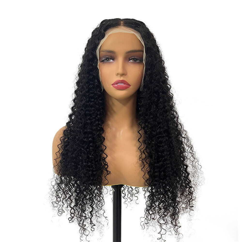 Deep Wave Wear and Go Glueless Wig, Pre Cut Lace Curly Hair Wigs for Beginners