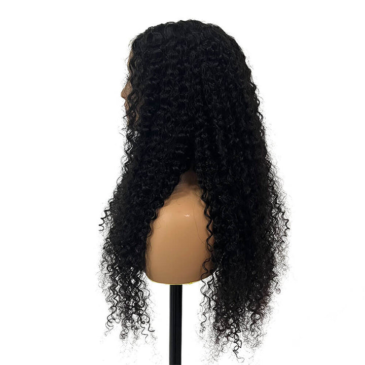 Deep Wave Wear and Go Glueless Wig, Pre Cut Lace Curly Hair Wigs for Beginners