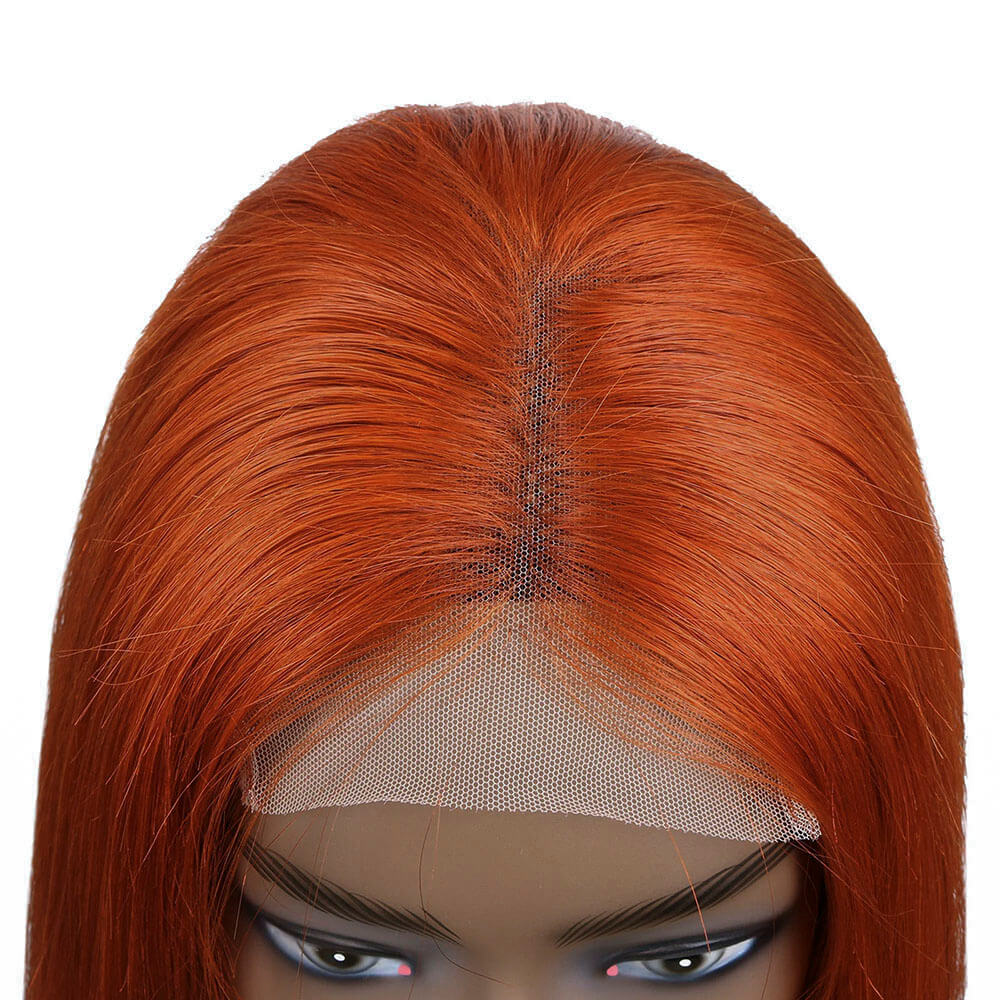 short ginger hair wear and go glueless bob wig