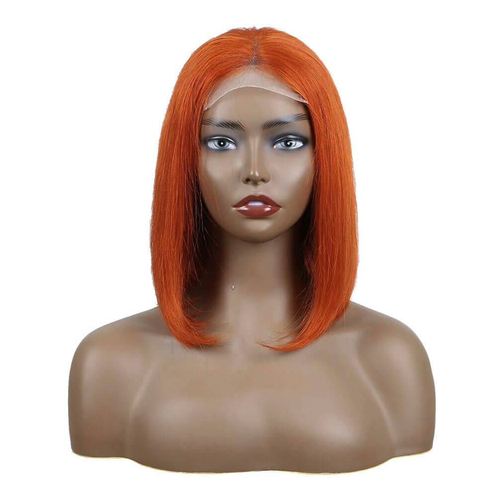 short ginger hair wear and go glueless bob wig