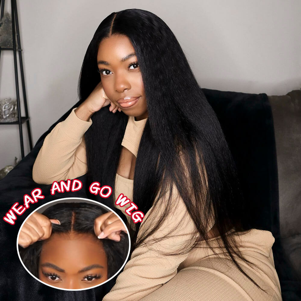 Kinky Straight Human Hair Lace Wigs For Black Women Sisdore SISDORE