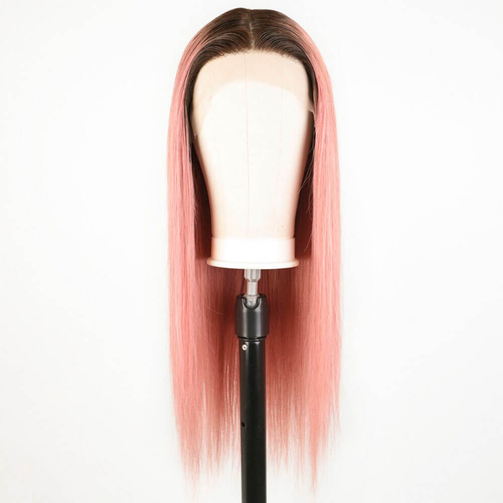 pink-hair-wigs-with-brown-roots