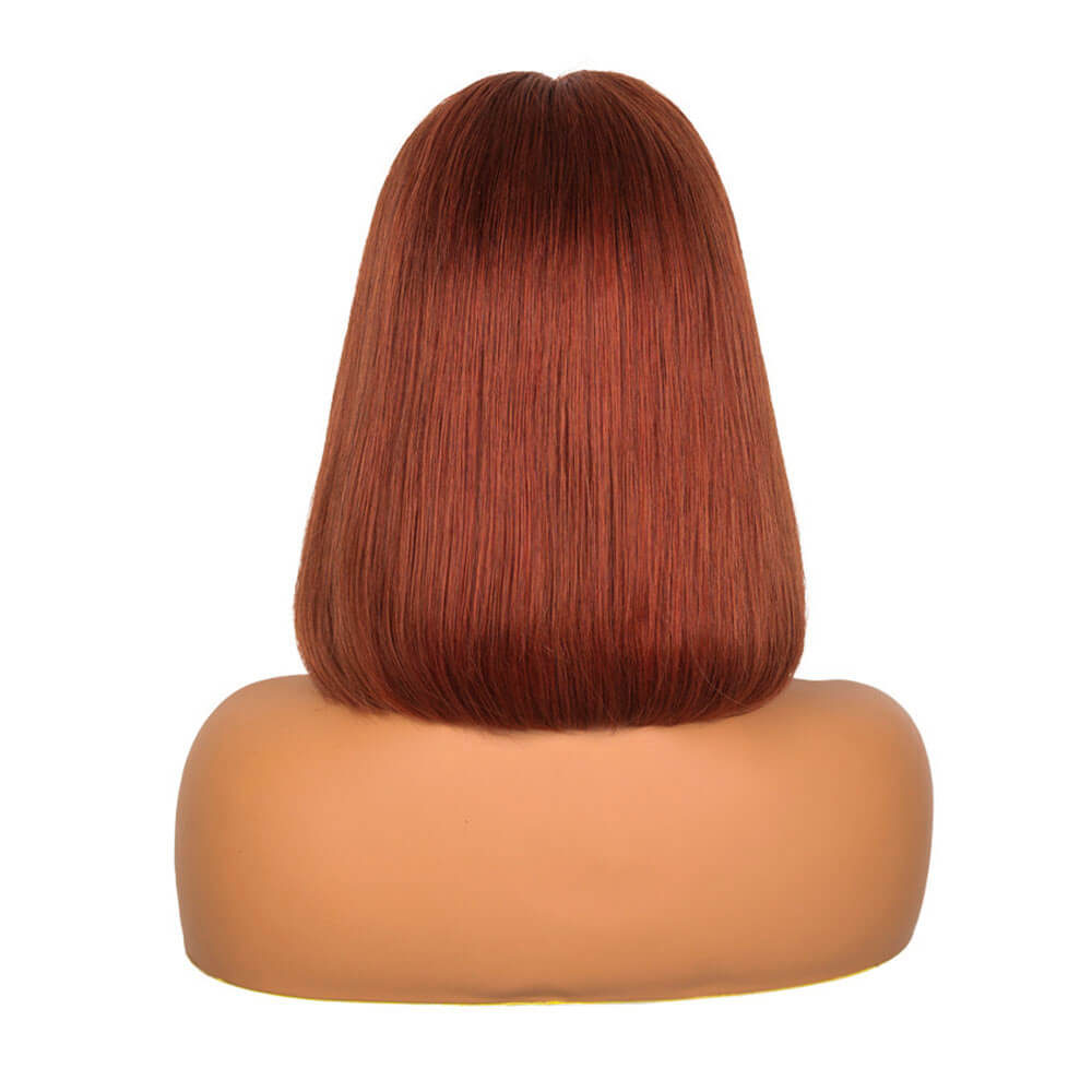 Reddish brown hair wear and go glueless bob wig