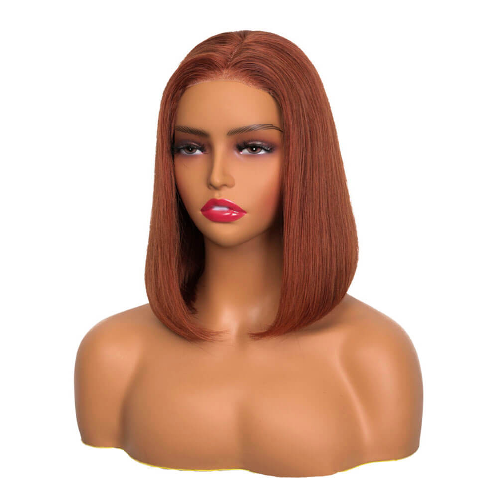 Reddish brown hair wear and go glueless bob wig