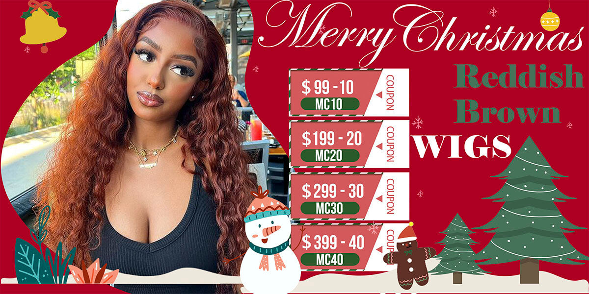 Reddish brown wig Merry Christmas Sale