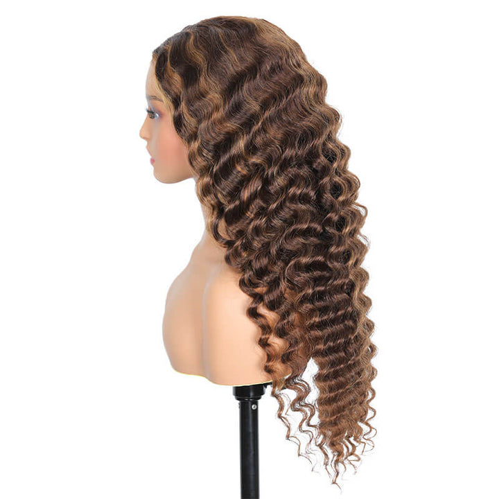 SISDORE Highlight Deep Wave Human Hair Wear and Go Glueless Wig