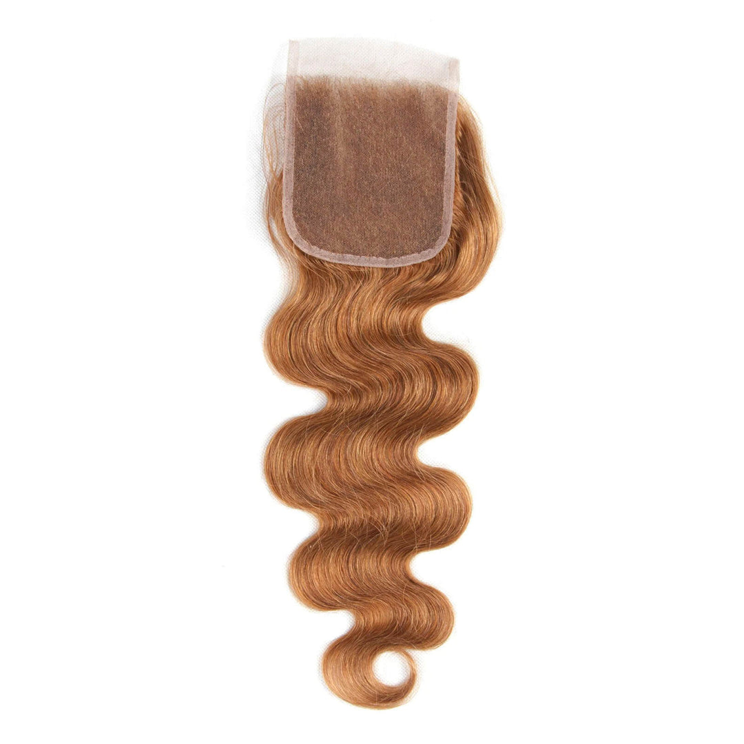 Medium Auburn Hair 4x4 Lace Closure Body Wave