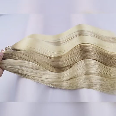 Flat-tip remy human hair extensions