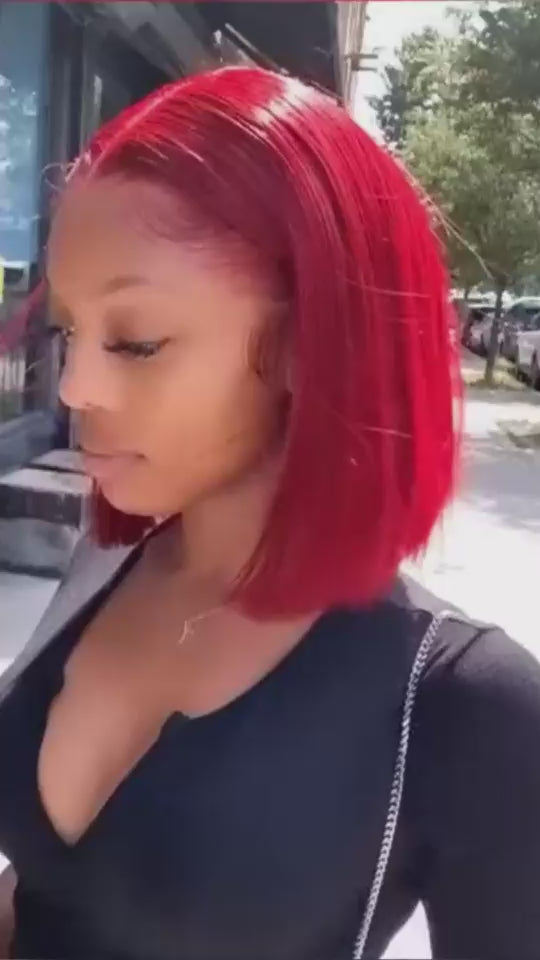 red bob human hair wigs for black women