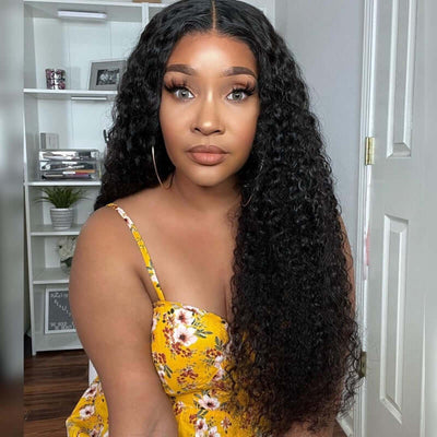 water wave lace front wigs human hair