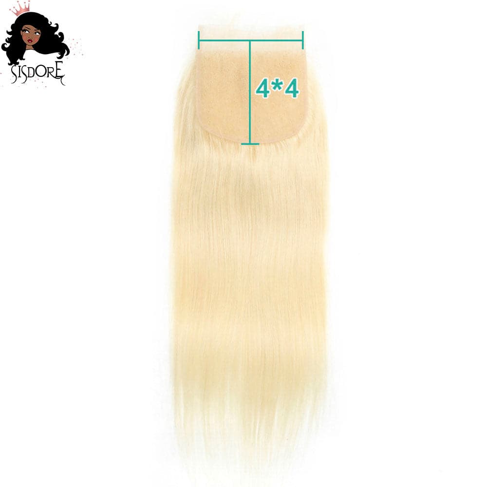 Blonde 613 Straight Human Hair Lace Closures, Invisible HD Frontals