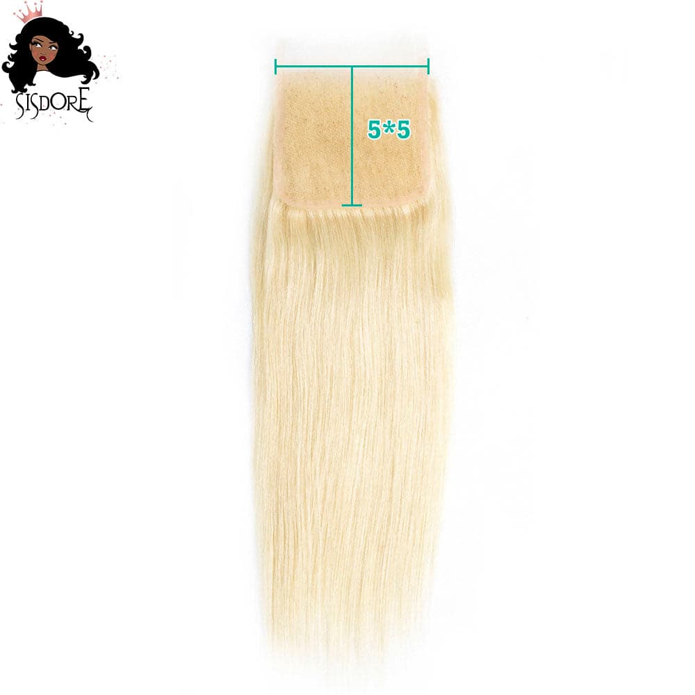 Blonde 613 Straight Human Hair Lace Closures, Invisible HD Frontals