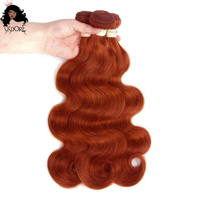 Burnt Orange Ginger Color 350 Copper Red Body Wave Virgin Hair Bundles 