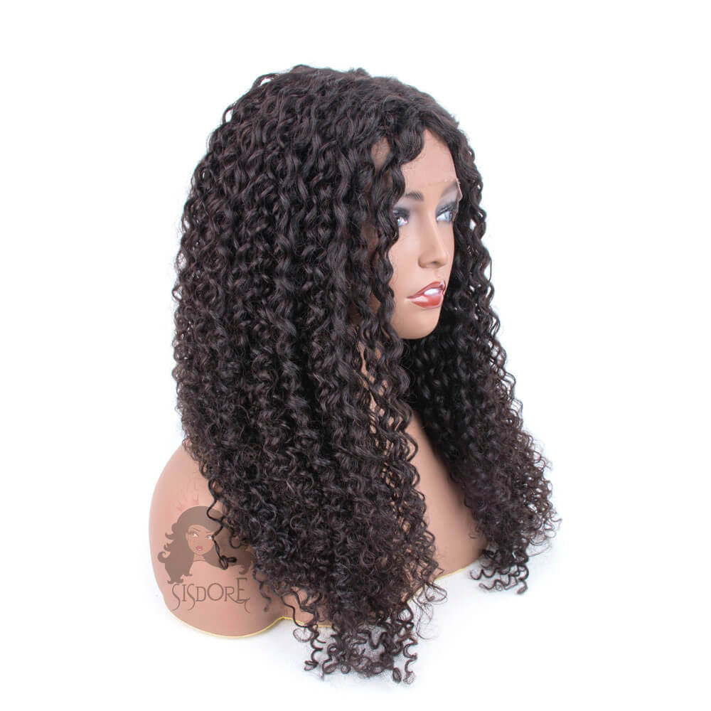 Jerry curly Human Hair T-Part Wigs