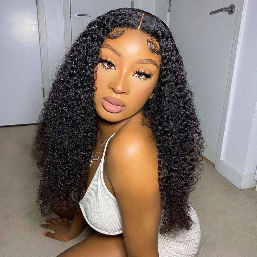 Kinky Curly Human Hair Wigs, Afro Curly Wigs For Black Women