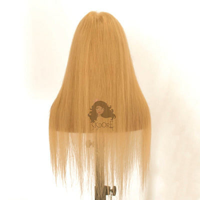 Light Beige Blonde Color #22 Straight Human Hair 13X6 Lace Front Wig 22 Inches Back View