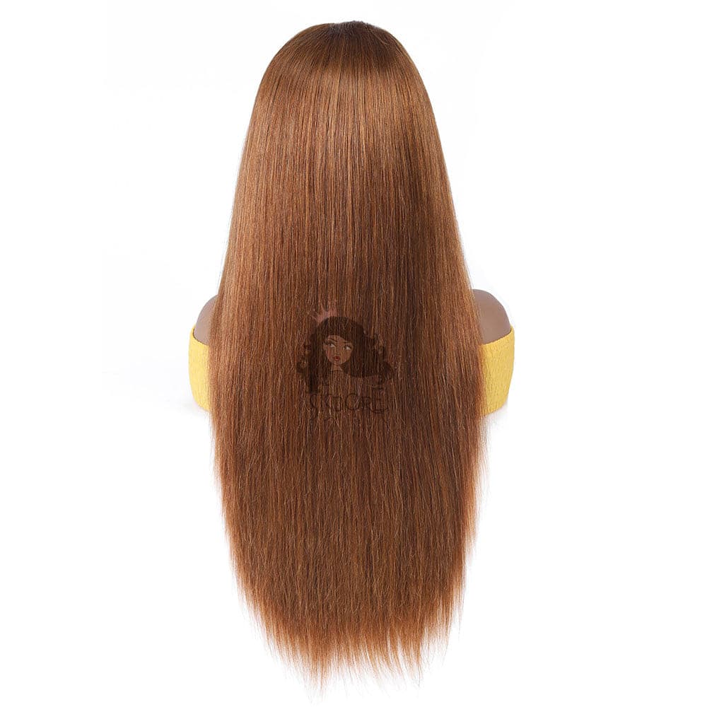 light auburn #30 straight human hair wigs 