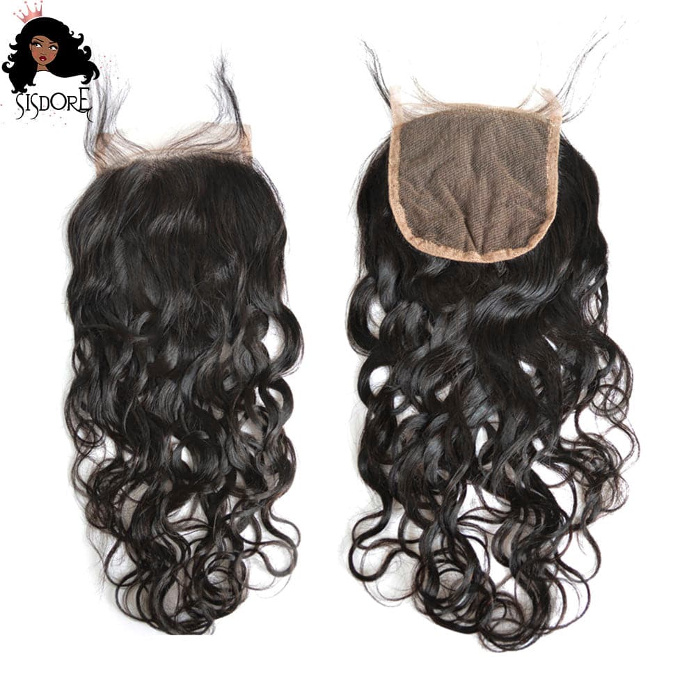 Wet and wavy water wave human hair lace closure 