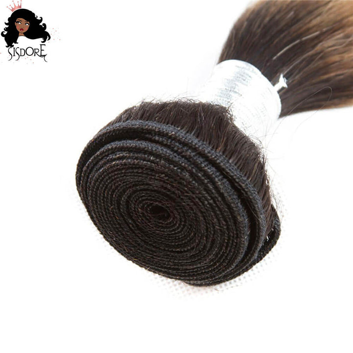Black roots of 1b 27 straight blonde ombre human hair bundles 