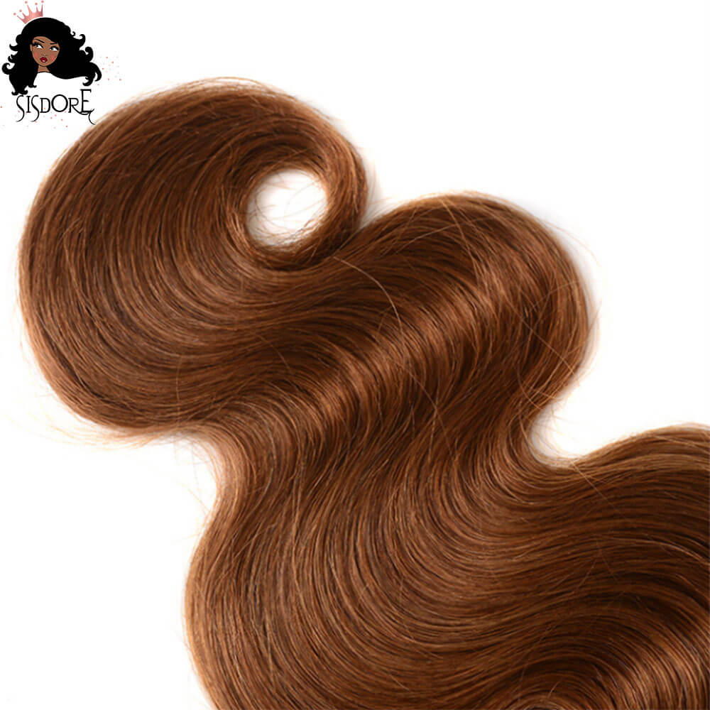 T1B/30 Aurbun Brown With Black Roots Two Tone Ombre Body Wave Virgin Human Hair Bundles