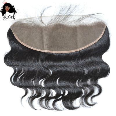Natural Color Body Wave Brazilian Hair Ear to Ear Lace Frontal