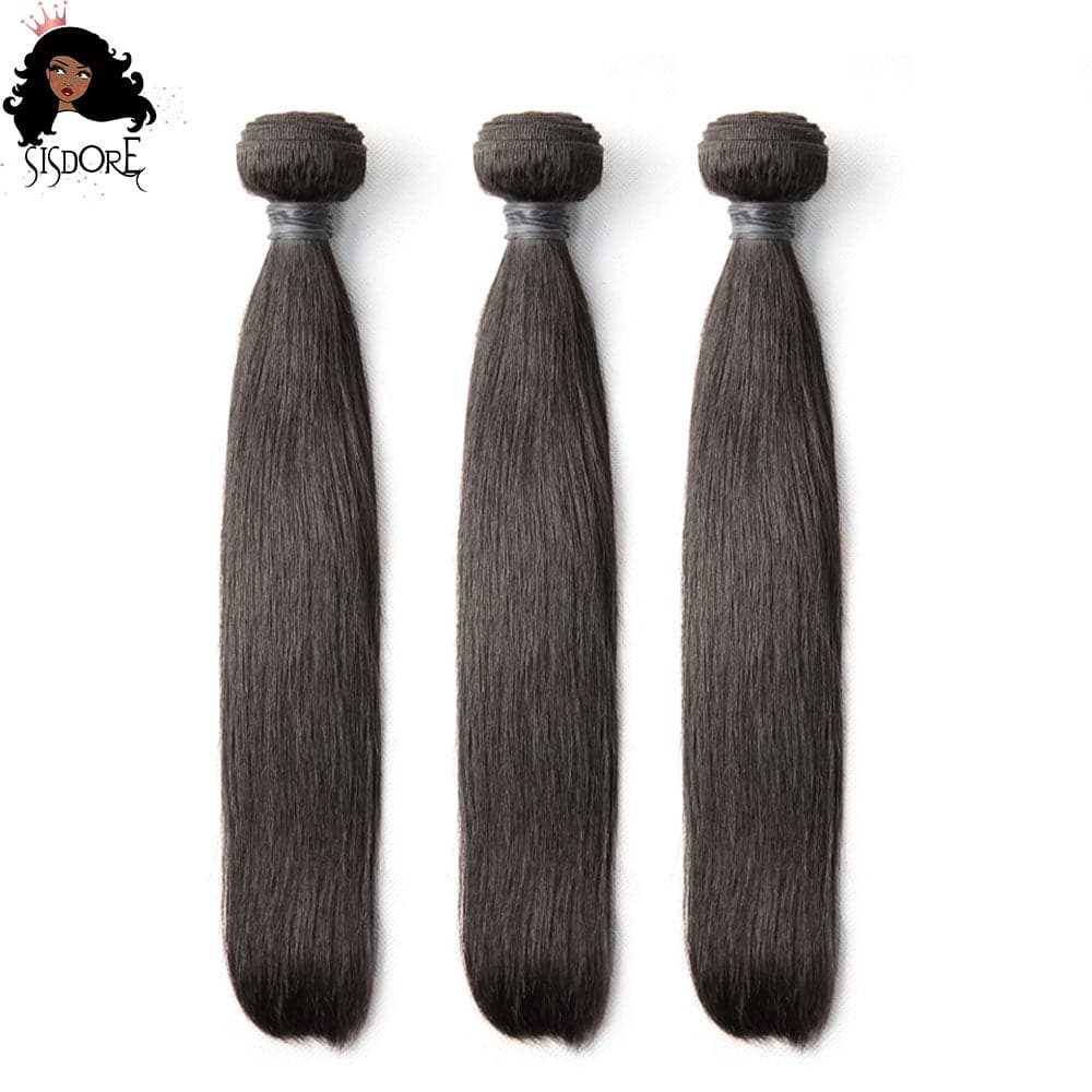 El cabello brasileño liso negro teje ofertas de 3 paquetes 
