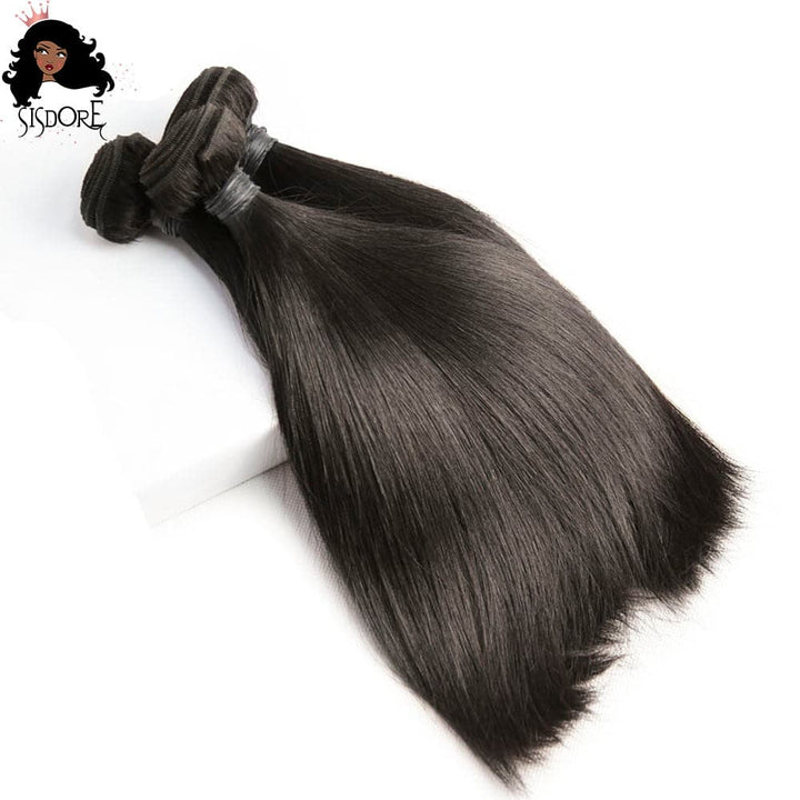 SISDORE 10A Natural Color Straight Brazilian Hair 3 Bundles STB-002
