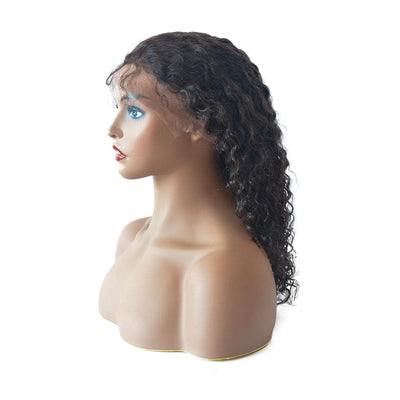 Water wave human hair lace front wig