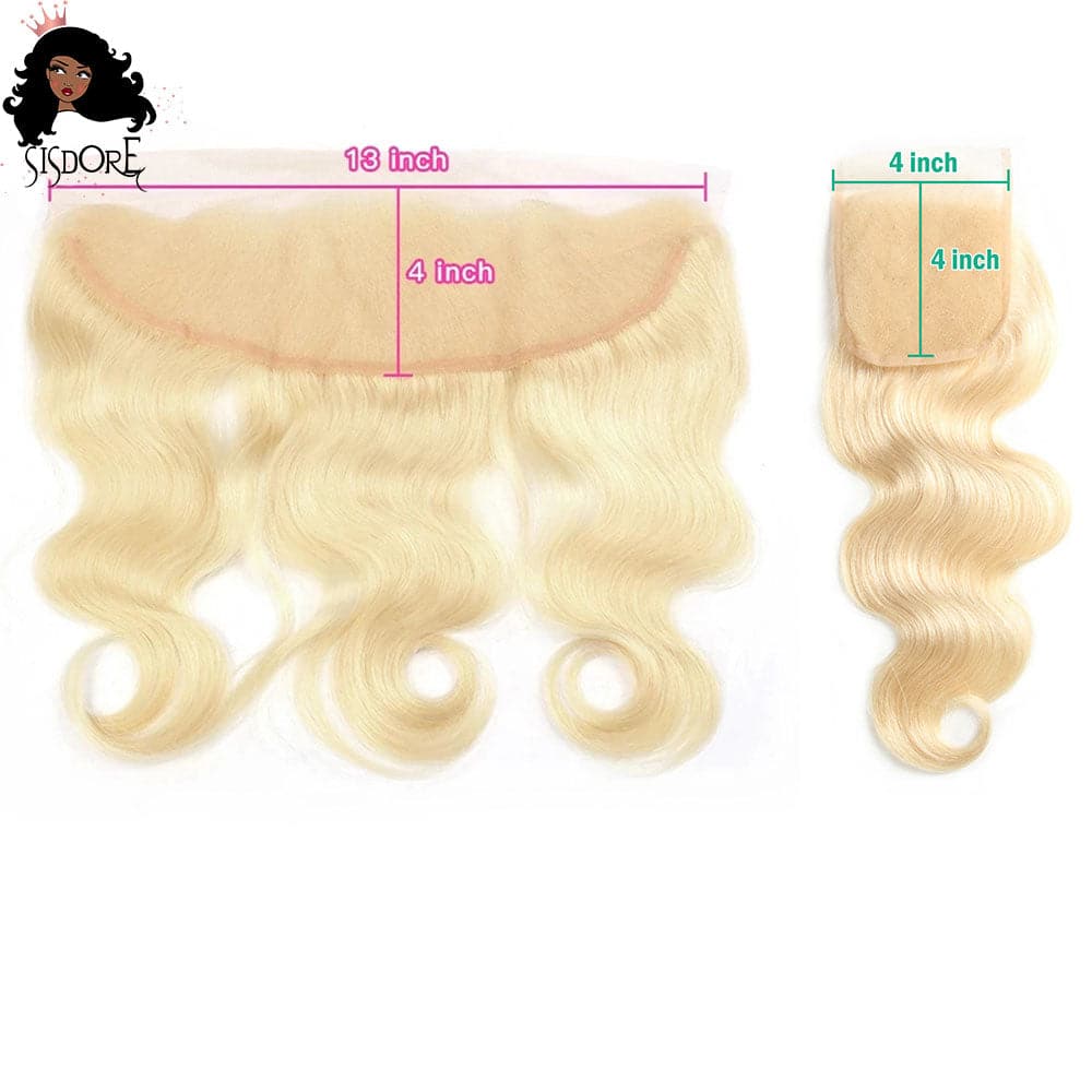 613 blonde body wave 4x4 lace closures 13x4 HD lace frontals