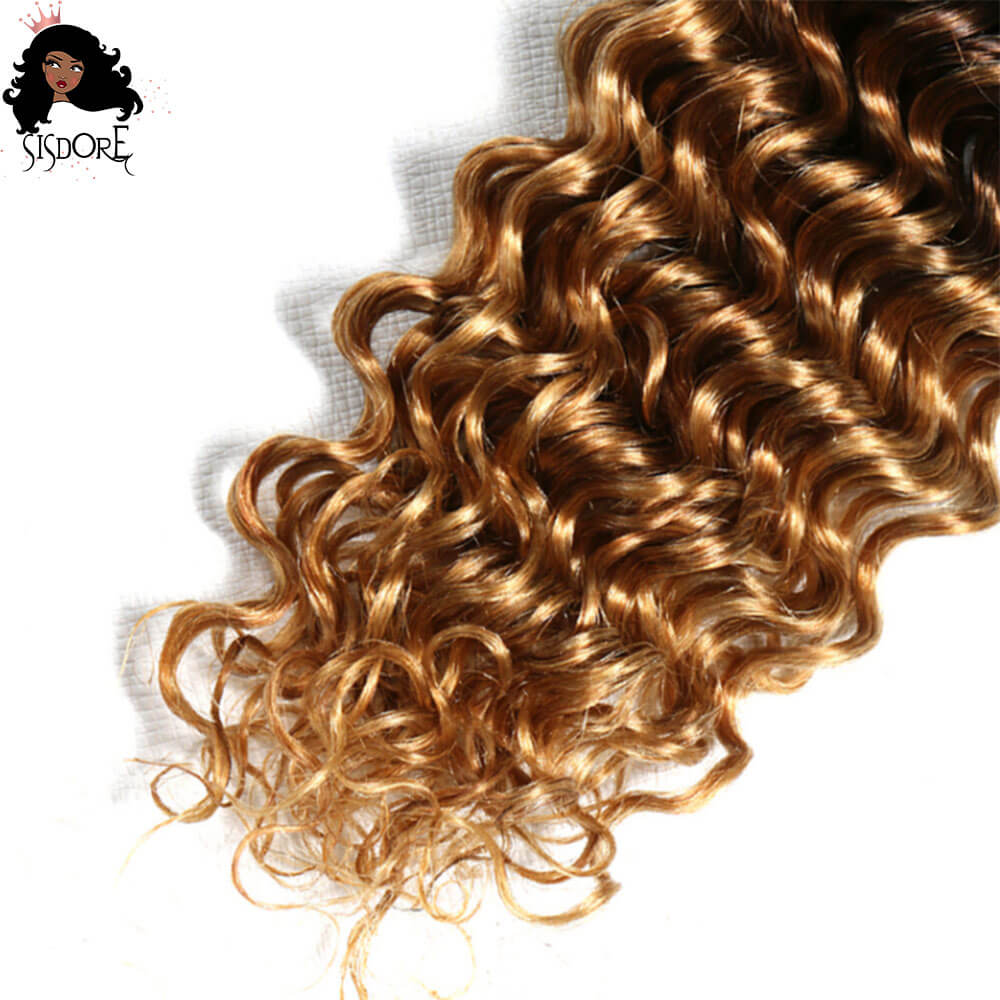 1b 4 27 deep wave black brown blonde 3 tone ombre colored human hair bundles