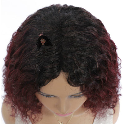 1b/99j 1b/27 1b/30 Curly Human Hair Wigs With Black Roots