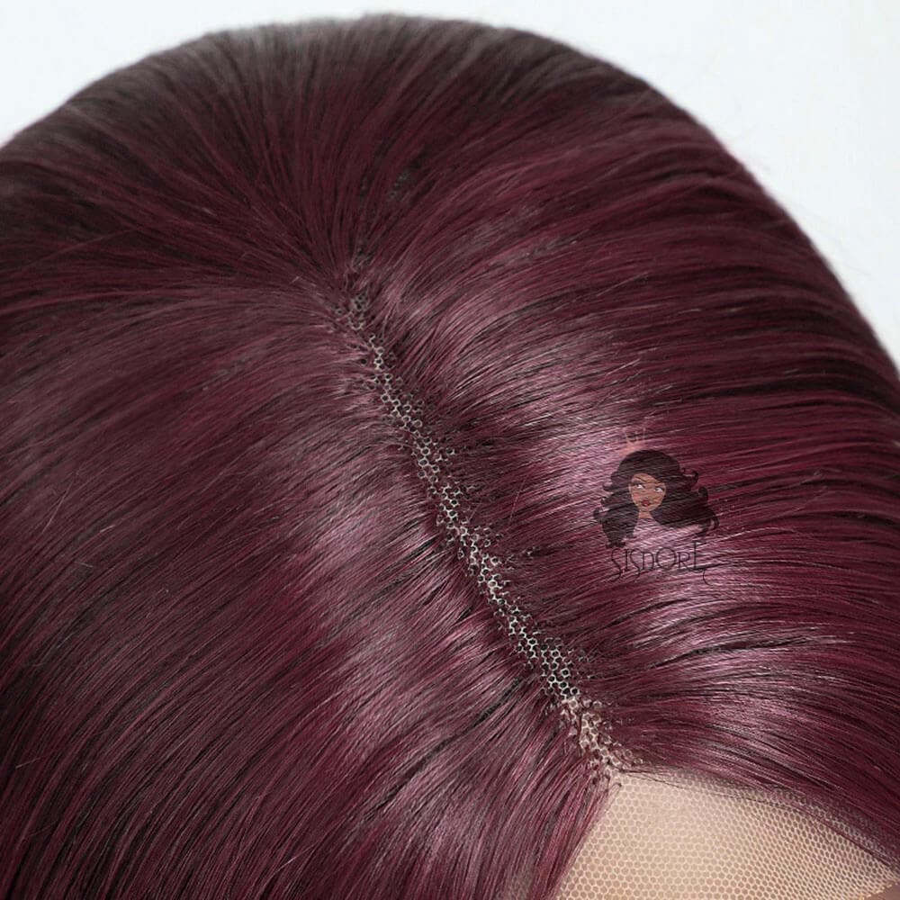 99j burgundy wine colored human hair short bob wigs 