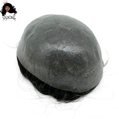 Hair Systems for Men | Single Knotted Poly Skin Toupee Wig