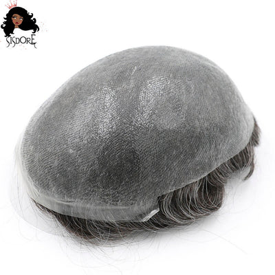 Toupee For Men V-Loop Hair Thin Skin Wig Hair Replacement System