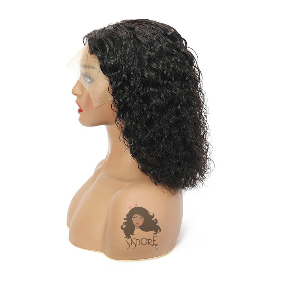 Water Wave Bob Wig, Wet and Wavy Short Curly Lace Front Wig 