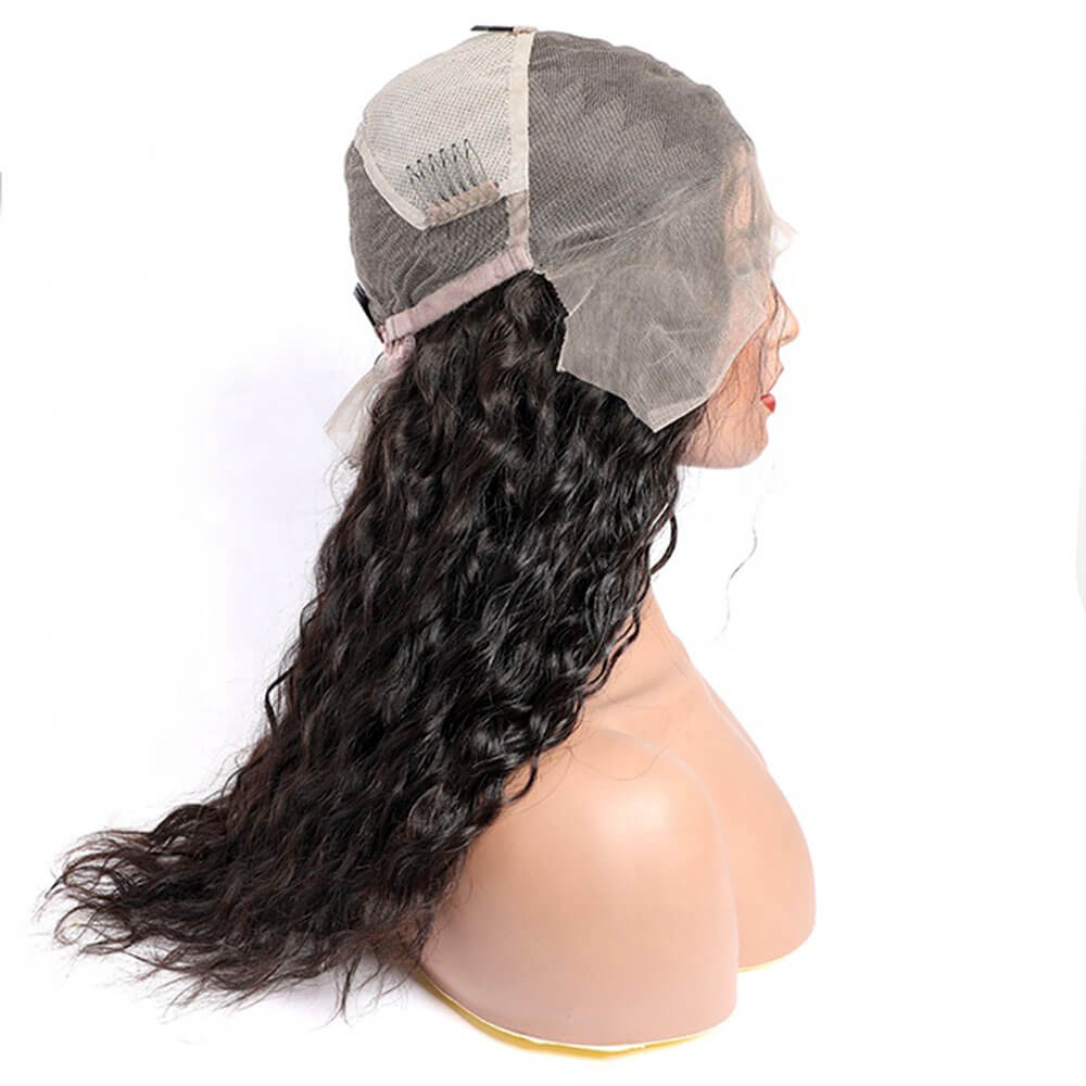 Wet and Wavy Human Hair Wigs | Water Wave Hair Full Lace Wig cap