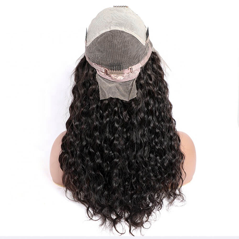 Wet and Wavy Human Hair Wigs | Water Wave Hair Full Lace Wig cap construction