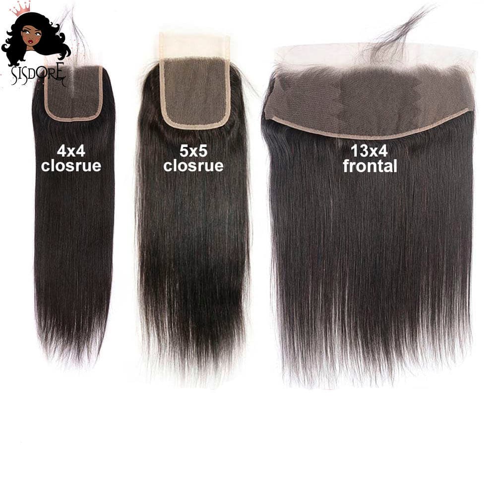 staight human hair 4x4 5x5 lace closure, 13x4 lace frontal